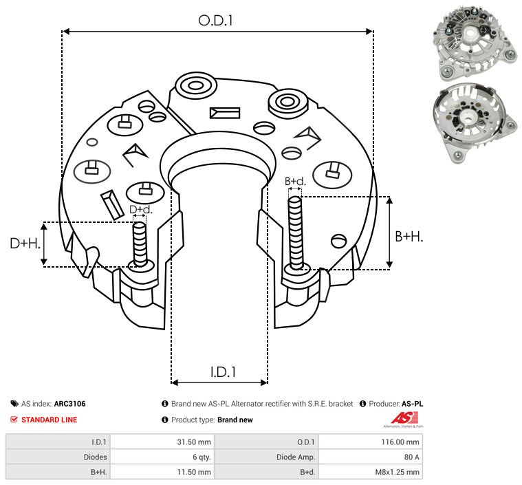 Kaitsekate, generaator, AS-PL ARC3106