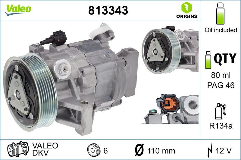 Συμπιεστής, συστ. κλιματισμού  VALEO ORIGINS NEW O.E. TECHNOLOGY