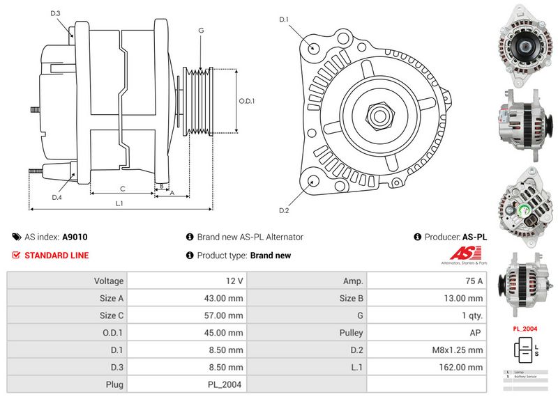 AS-PL A9010 Alternator