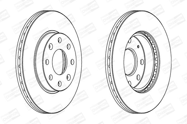 Диск гальмівний CHEVROLET AVEO передн., вент. (вир-во CHAMPION)