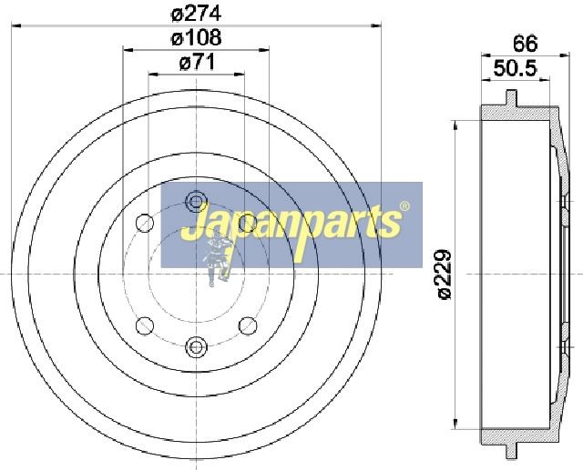 JAPANPARTS Stabdžių būgnas