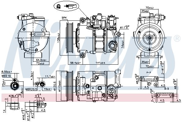 NISSENS 890764 Compressor, air conditioning