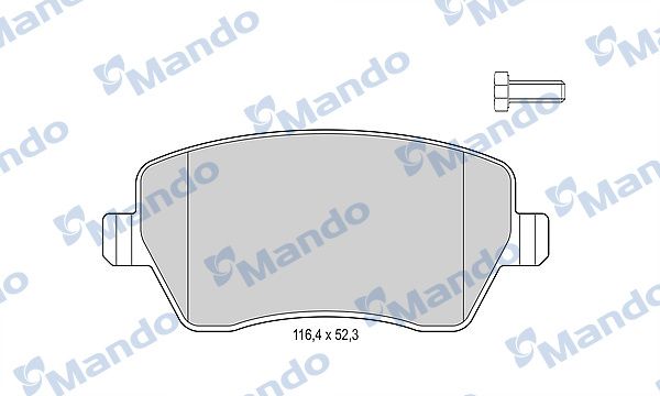 Комплект гальмівних накладок, дискове гальмо, Mando MBF015179