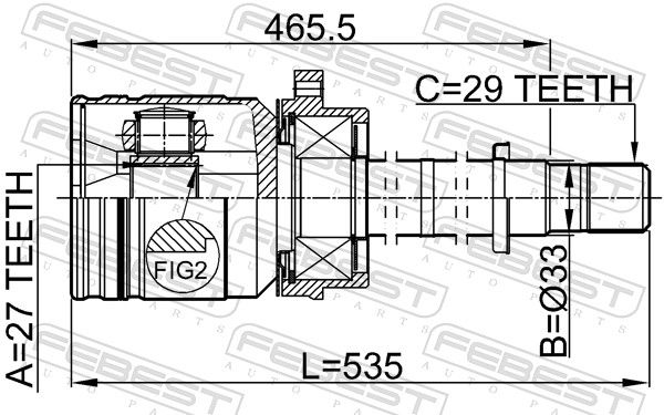 FEBEST 0211-J31RH Joint Kit, drive shaft