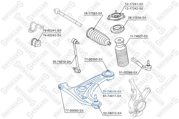 STELLOX 57-74016-SX Control/Trailing Arm, wheel suspension