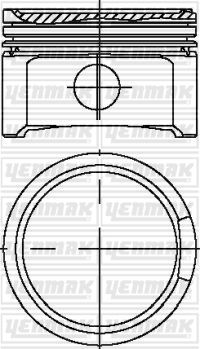 YENMAK Поршень с кольцами і пальцем размер отв. 81.01 / STD Volkswagen 1.8T 20V 4цл. AMB, APP, ARX, ARY, AUM, AUM, AUQ,