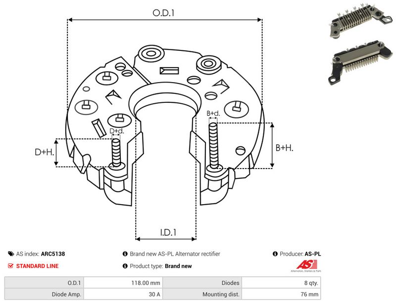 AS-PL ARC5138 Rectifier, alternator