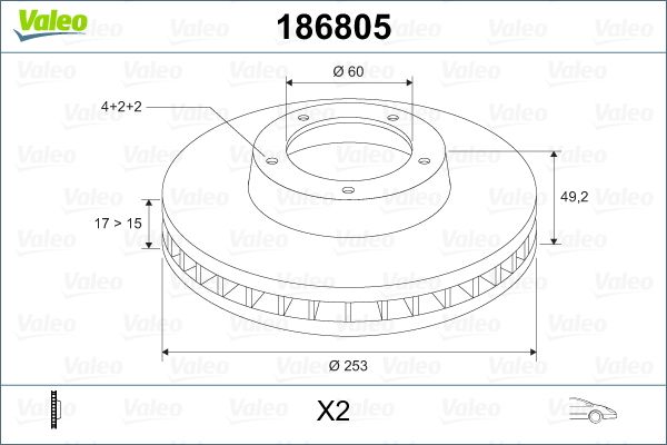 VALEO Remschijf 186805