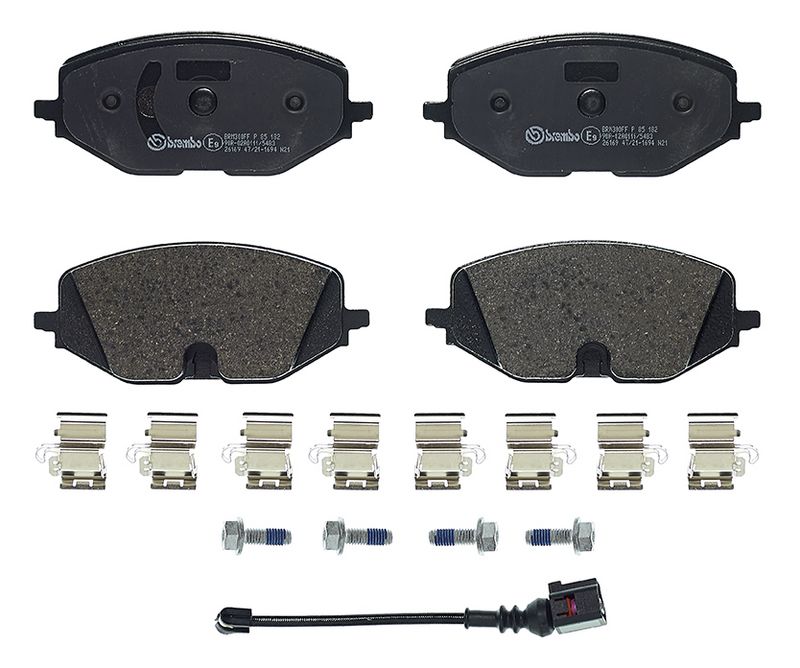комплект спирачно феродо, дискови спирачки BREMBO