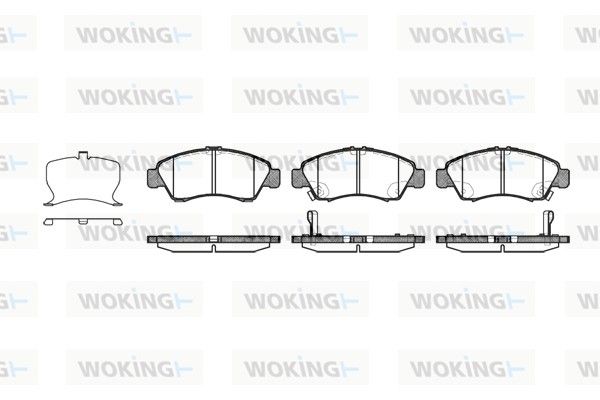 Комплект гальмівних накладок, дискове гальмо, Woking P5193.22