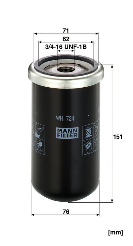 Õlifilter, MANN-FILTER WH 724