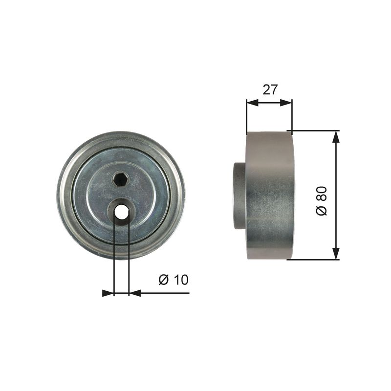 Gates V-ribbed belt Deflection Or Guide PulleyT36755