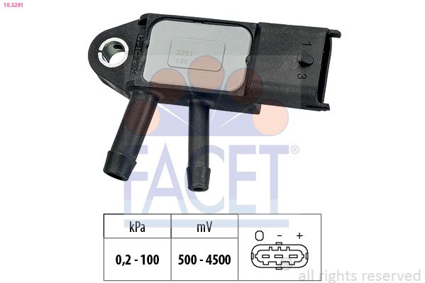 Датчик давления выхлопных газов Megane 09-Trafic 14-1.5-2.3CDi FACET 103291