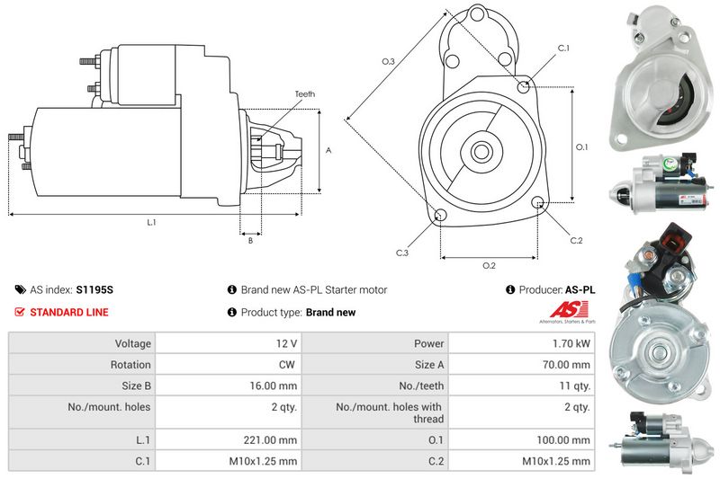 AS-PL S1195S Starteris