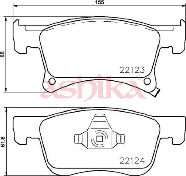 ASHIKA 50-00-0401 Brake Pad Set, disc brake