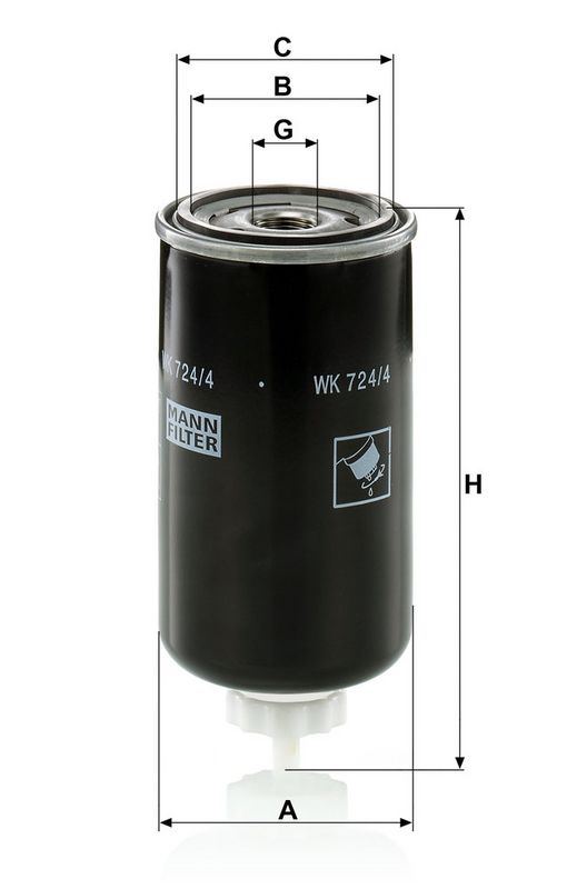 Filtru combustibil WK 724/4 MANN-FILTER