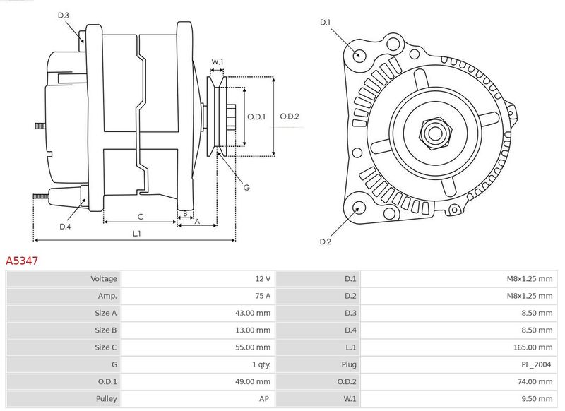 AS-PL A5347 Alternator