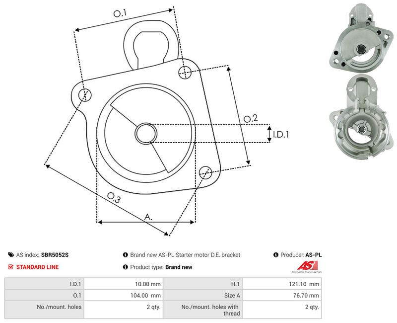 AS-PL SBR5052S Starter Lid, carburettor