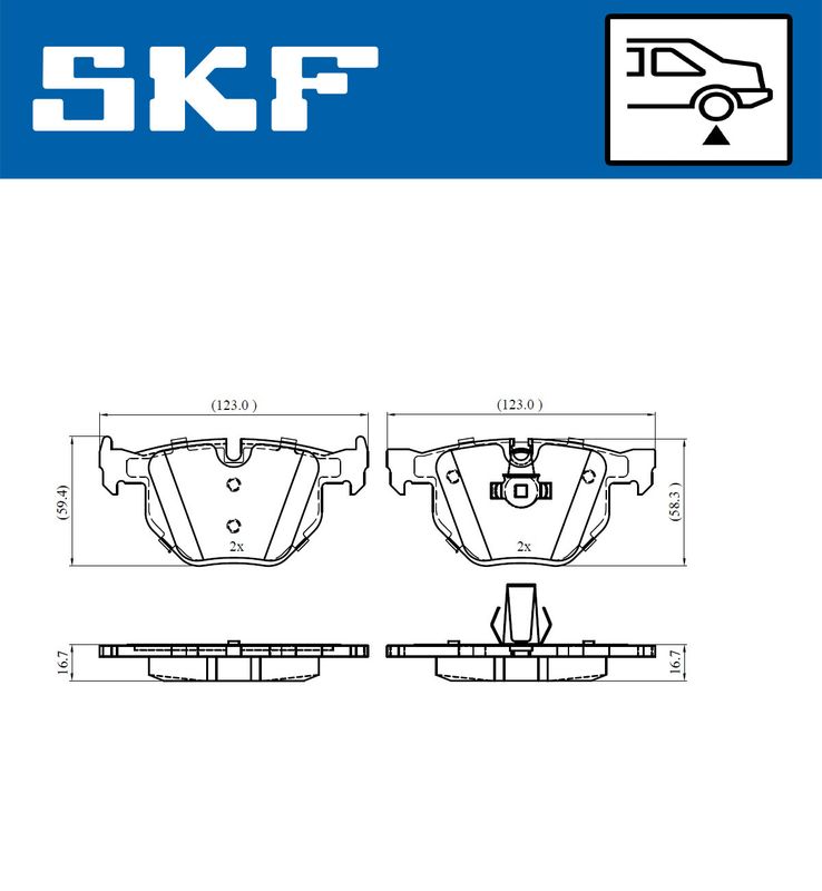 SKF Brake Pad Set, disc brake VKBP 90316