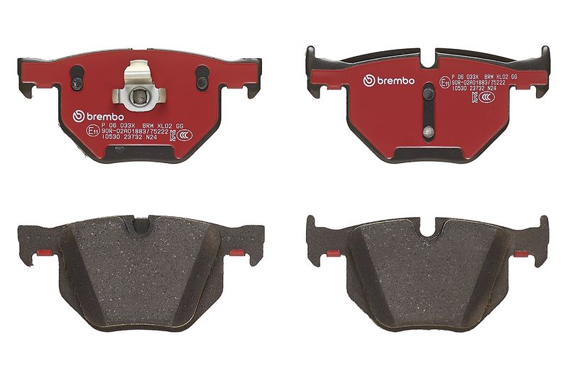 Piduriklotsi komplekt, ketaspidur, BREMBO P 06 033X