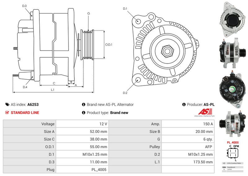 AS-PL A6253 Alternator