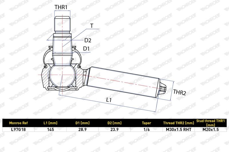 Hlava příčného táhla řízení L97G18