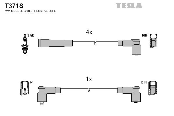 TESLA gyújtókábelkészlet T371S