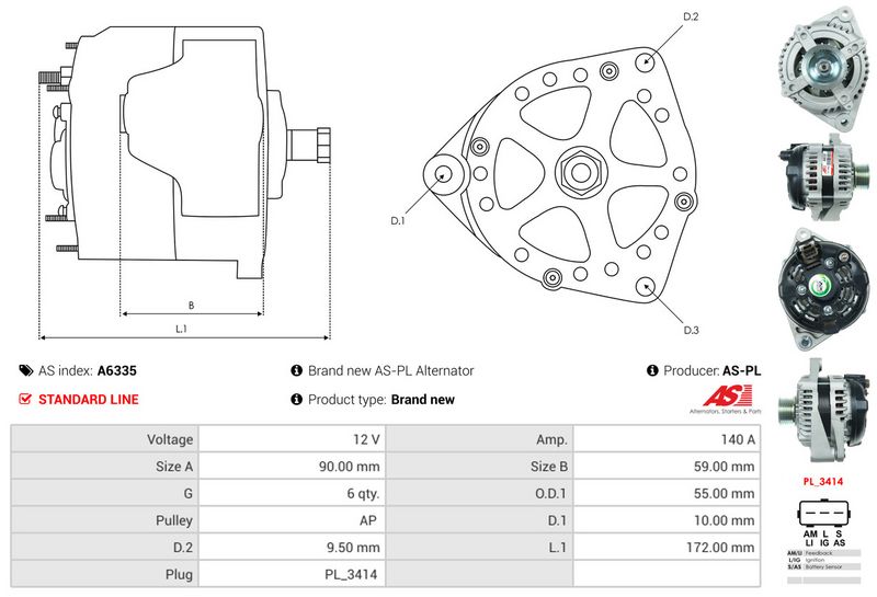 AS-PL A6335 Alternator