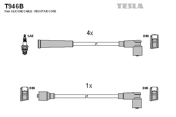 Комплект проводів високої напруги, Tesla T946B