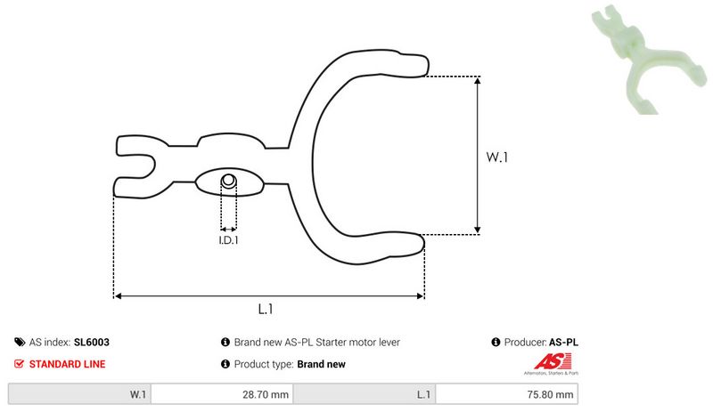 AS-PL SL6003 Starter Lever, carburettor