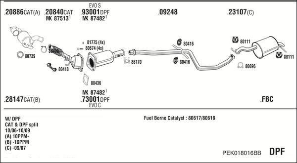 ABGASANLAGE WALKER PEK018016BB
