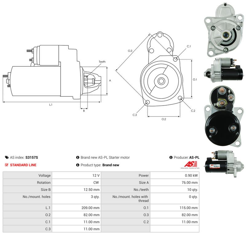 Starter, AS-PL S3157S