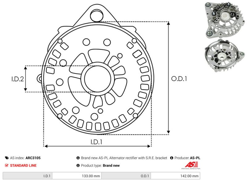 AS-PL ARC3105 Rectifier, alternator