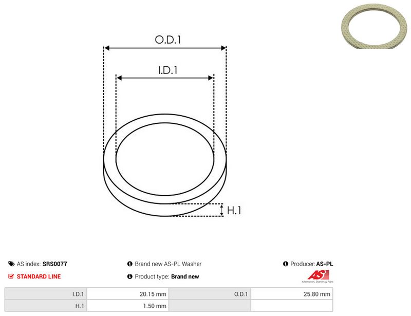 AS-PL SRS0077 Repair Set, alternator