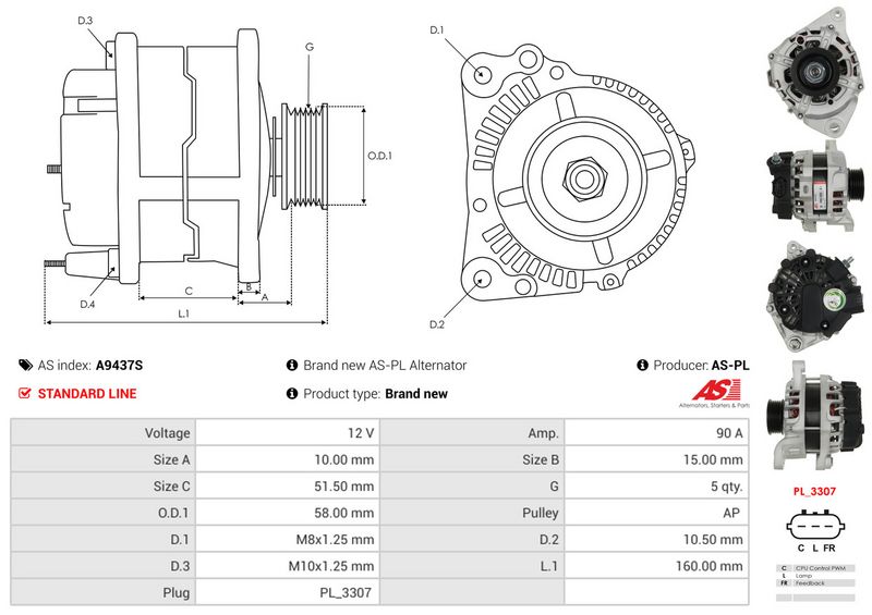 AS-PL A9437S Alternator