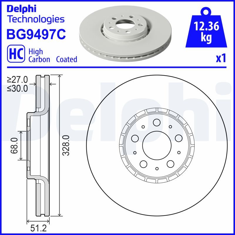 Гальмівний диск, Delphi BG9497C