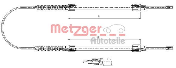 METZGER huzal, rögzítőfék 1171.8