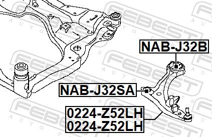 FEBEST 0224-Z52LH Control/Trailing Arm, wheel suspension