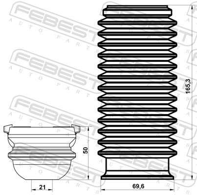 FEBEST VLSHB-S60F-KIT Dust Cover Kit, shock absorber