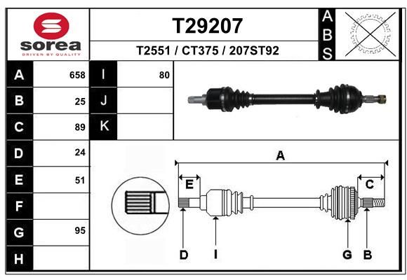 EAI hajtótengely T29207