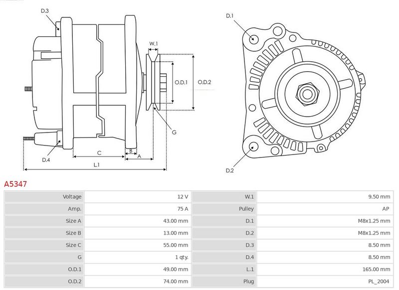 AS-PL A5347 Alternator