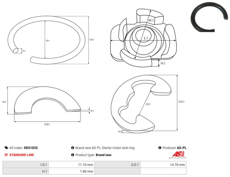 AS-PL SRS1033 Repair Kit, starter