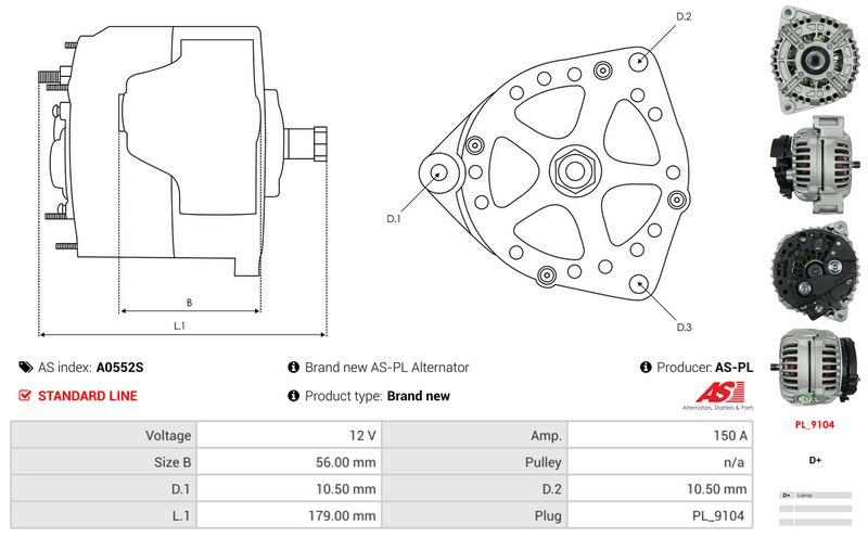 AS-PL A0552S Alternator