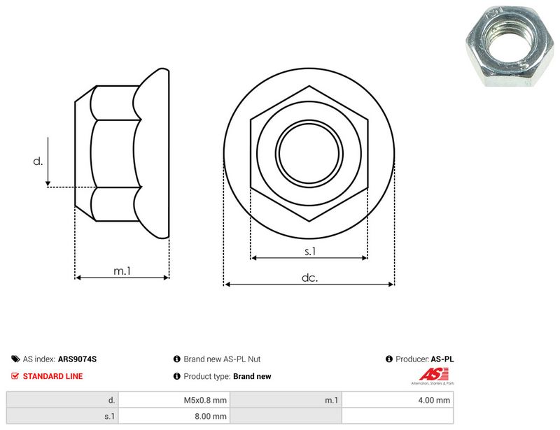 AS-PL ARS9074S Repair Set, alternator