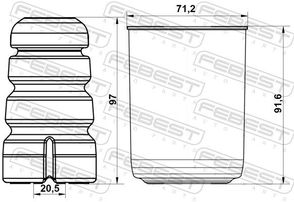 FEBEST ADSHB-Q5F-KIT Dust Cover Kit, shock absorber