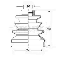 BORG & BECK gumiharangkészlet, hajtótengely BCB2254