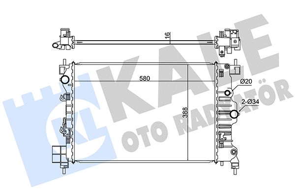 KALE OPEL Радиатор охлаждения Mokka 1.6/1.8 12-, Chevrolet Aveo 1.6 11-