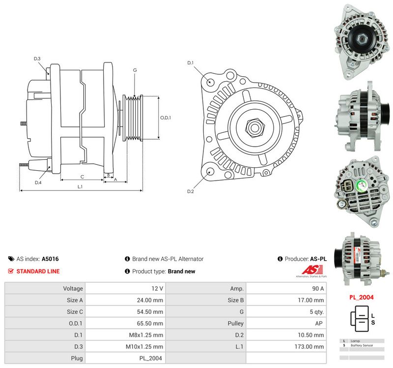 Generaator, AS-PL A5016