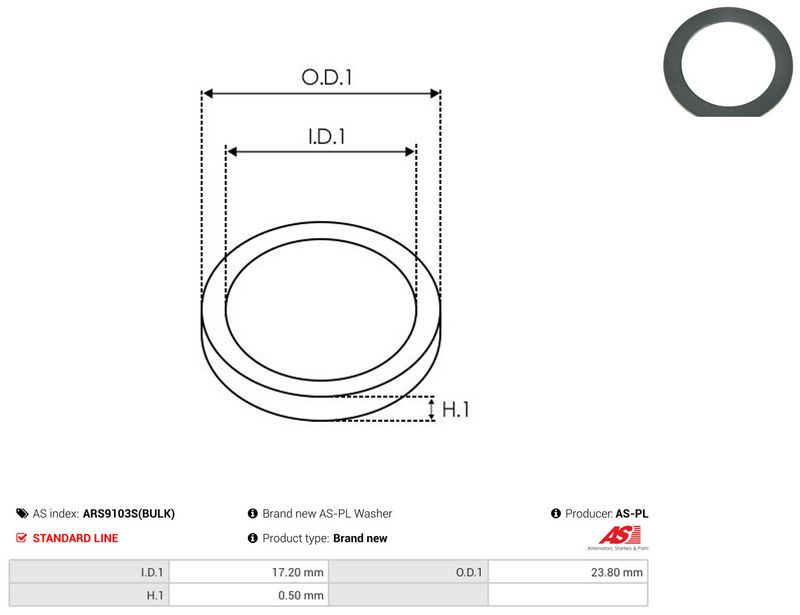 AS-PL ARS9103S(BULK) Repair Set, alternator