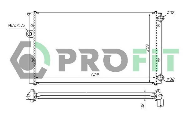 Радіатор, система охолодження двигуна, Profit 9522A4